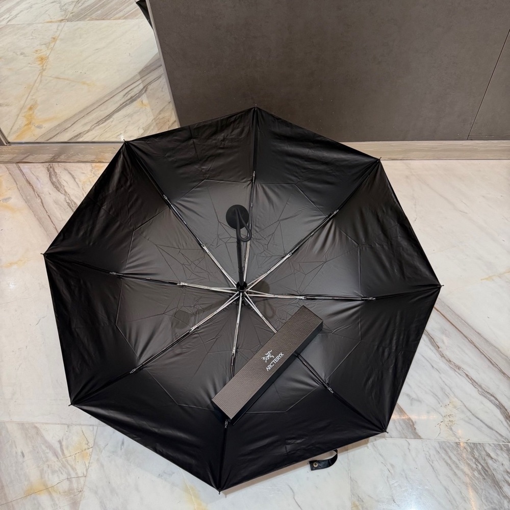 🖤 Arc'teryx Umbrella Black Foldable Rain Gear Logo - Picture 4 of 8